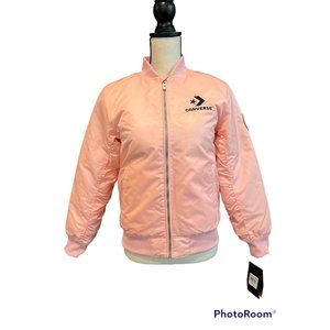 NWT Converse Bomber Pink Thick Lined Jacket.  Youth Size L